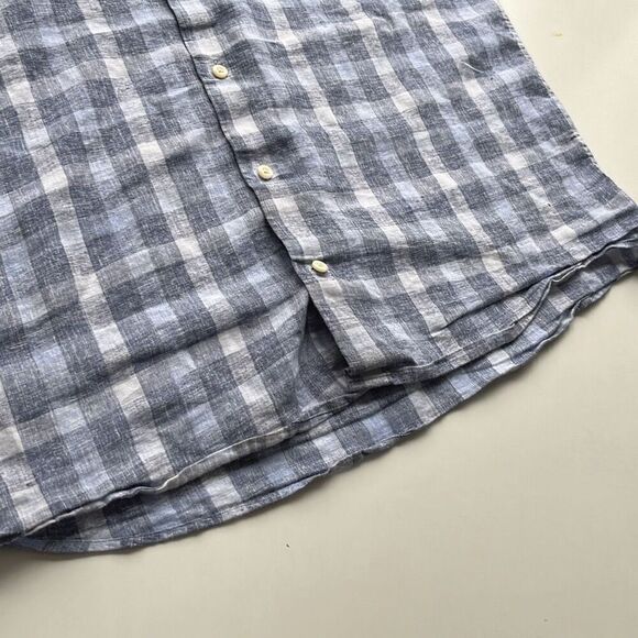 Peter Millar Linen/Poly Short Sleeve Shirt w/sleeve emblem Mens L - Picture 5 of 9